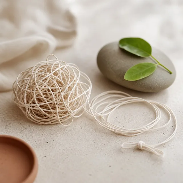 A tangled thread coming loose, representing stress and mental load