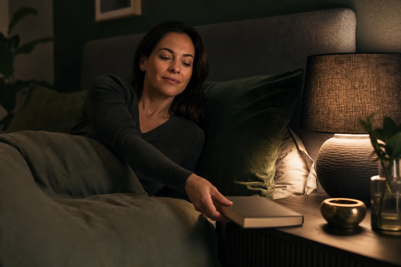 A calm bedroom and bedtime routine, illustrating a more natural association with rest